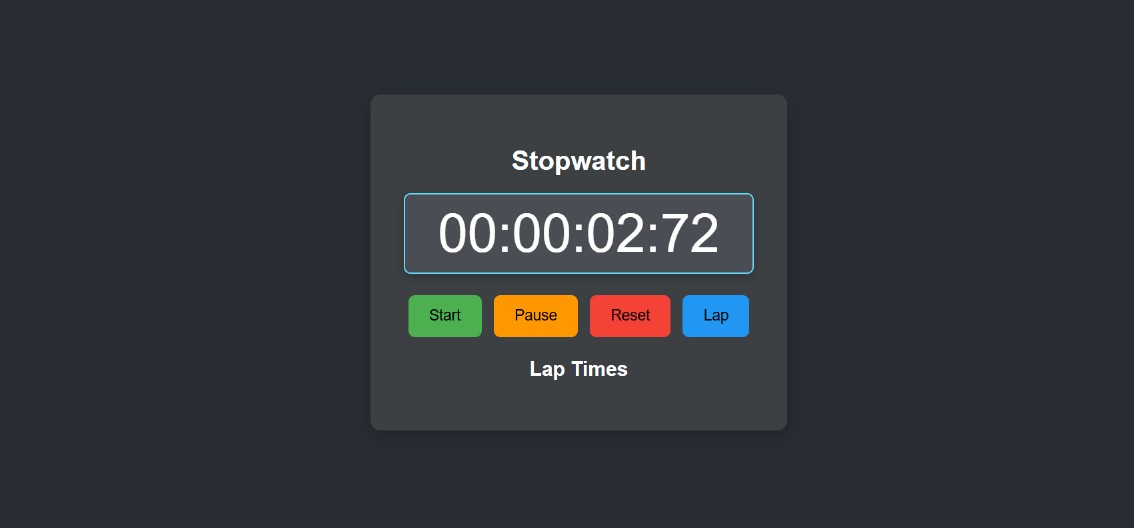 Stopwatch Project Screenshot