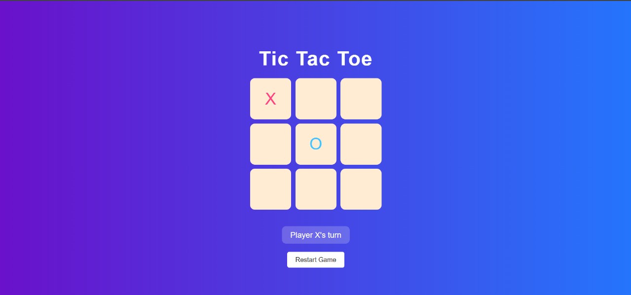 Tic Tac Toe Project Screenshot